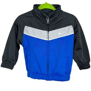 Nike Boys Blue gray and white athletic track jacket full zip Size 6-9 Months